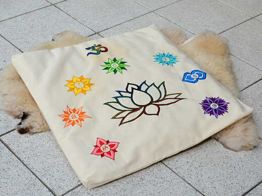 Meditační podložka Čakrová natural 80x80cm