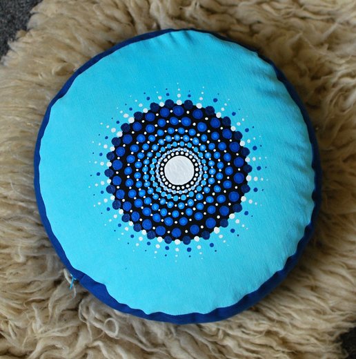 Meditační polštář - modrý