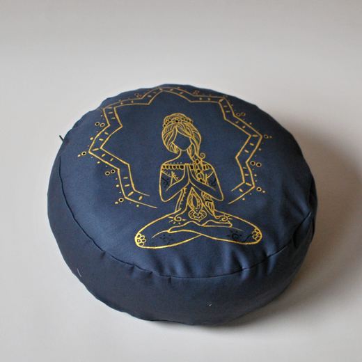 Meditační polštář Jogínka - antracitová se zlatou