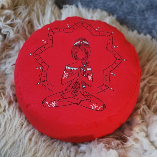 Meditační polštář Jogínka - červený