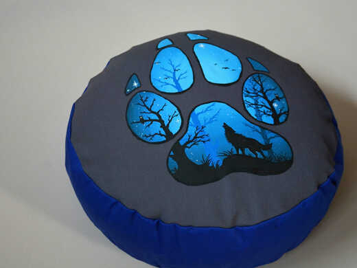 Meditační polštář Vlčí stopa - nebeská No.2