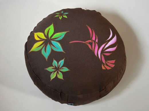 Meditační polštář Kolibřík na hnědé